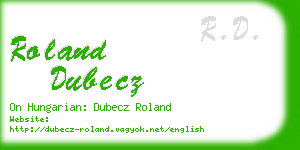 roland dubecz business card